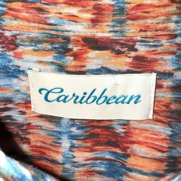 Caribbean Camp Collar Abstract SS Bowling Button Down Shirt Size XL - Picture 2 of 5